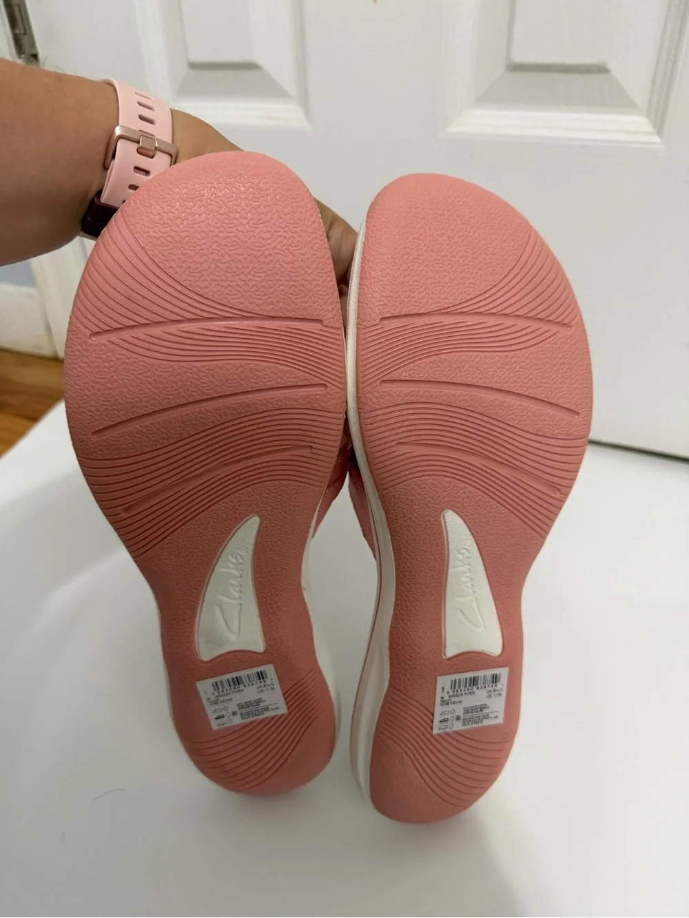 Clark’s pink cloud steppers sandals new women’s size 11 comfort‎ slip on summer